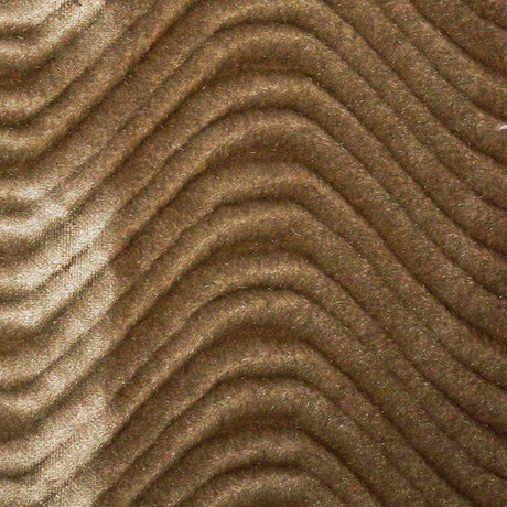 Taupe Wave Swirl Flocking Velvet Upholstery Fabric,