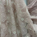 Beaded 3D Floral Lace Fabric