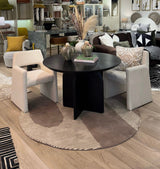 Beluga Tufted Design 61 Wool Fabric - Ivory Light Grey, Hand Tufted, Round (6' X 6' Round)