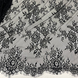 3 Yards Chantilly Embroidered Lace Fabric with Eyelash Scallop