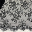 Embroidered Lace Fabric with Eyelash Scallop