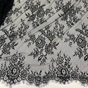 Embroidered Lace Fabric with Eyelash Scallop