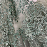 Beaded 3D Floral Lace Mesh