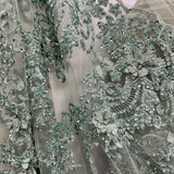 Beaded 3D Floral Lace Fabric 52" Wide
