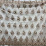 Beaded Lace Fabric on Polyester Net Mesh