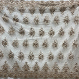 Beaded Lace Fabric on Polyester Net Mesh 50"