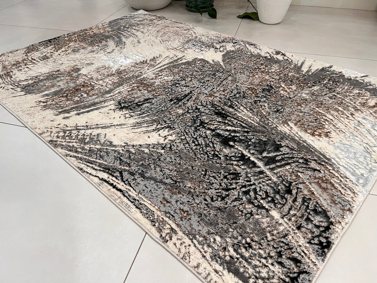 BIV 606 Polyester Viscose Blend Fabric - Color-Changing Flat Weave, Area Rug, 5' 2" X 7' 5" (1 Unit)