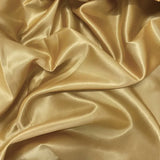 Shiny Gold Satin Fabric for Sewing Dress, Background Decoration, Lining Material, Sold by Yard