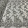 1 Yard Beaded 3D Floral Lace Fabric Embroidered on Polyester Net Mesh 52 inch Width