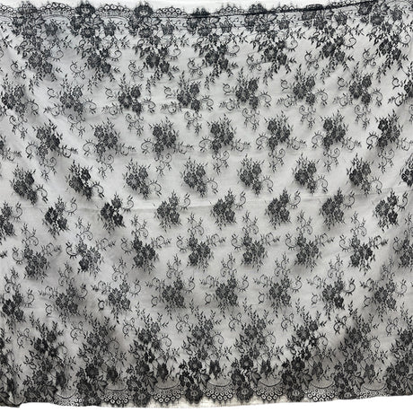 Embroidered Chantilly Lace with Eyelash Scallop
