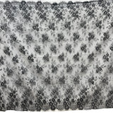 1 Yard Chantilly Embroidered Lace Fabric with Eyelash Scallop, 58" Wide French Lace for Bridal & Evening Wear
