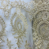 Corded Bridal Lace Fabric 100% Polyester Net Mesh 48" Wide