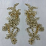Beaded Corded Floral Lace Applique