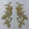 Beaded Corded Floral Lace Applique