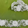 Beaded Corded Lace Trim on Polyester Mesh