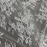 3 Yards Chantilly Embroidered Lace Fabric with Eyelash Scallop
