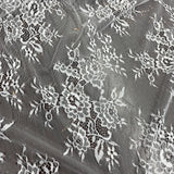 Embroidered Lace Fabric with Eyelash Scallop