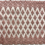 Beaded 3D Floral Lace Mesh