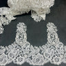 Floral Corded Lace Trim 9" Wide