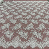 1 Yard Luxurious Beaded Lace Fabric Embroidered on Soft Polyester Net Mesh