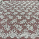Beaded Lace Fabric on Polyester Net Mesh