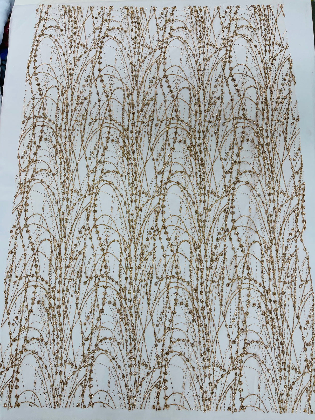 Galaxy Glitter Design Mesh Lace Polyester Fabric - Glitter Galaxy Pattern, 52-54" Width (1 Yard)