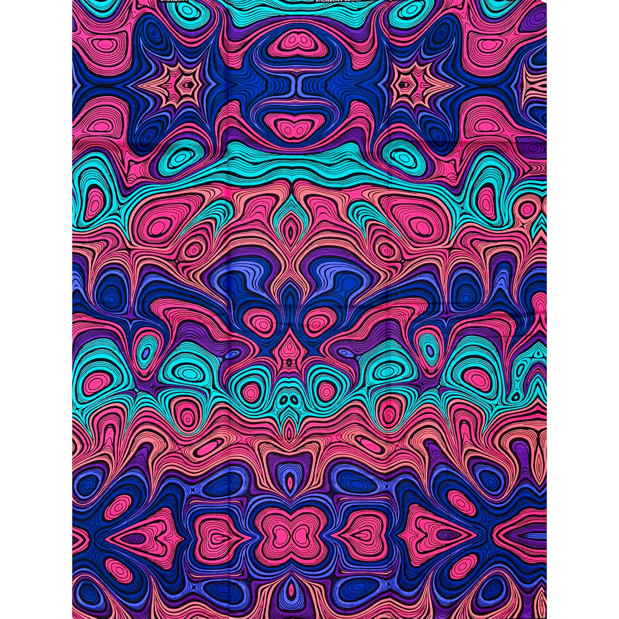 African Print Ankara Cotton Fabric - Pink, Purple, Turquoise, Blue Kilima Reverb Design, 46" Width (1 Yard)