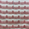 1 Yard Turquoise Glitter Mesh Fabric Ornate Floral Design 55 Inch Width
