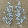 Beaded Floral Lace Applique 100% Polyester