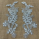 Beaded Corded Floral Lace Applique