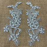 Beaded Corded Floral Lace Applique