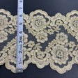 Corded Double Sided Lace Trimming Polyester Fabric - Embroidered Net Mesh, 6.5" Width (1 Yard)