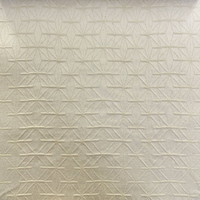 Adam Fabric Cotton Blend Fabric - Embossed Geometric Textured Pattern, Natural/Washed, 58" Width (1 Yard)