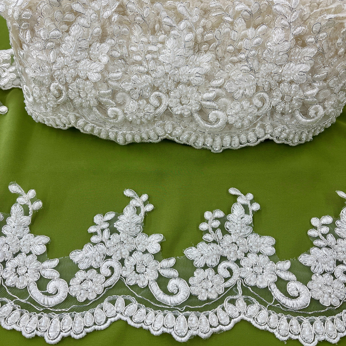 Beaded Corded Lace Trim