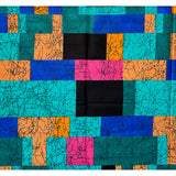 African Print Ankara Cotton Fabric - Teal, Pink, Orange, Turquoise, Blue Fulani Fari Design, 46" Width (Per Yard)