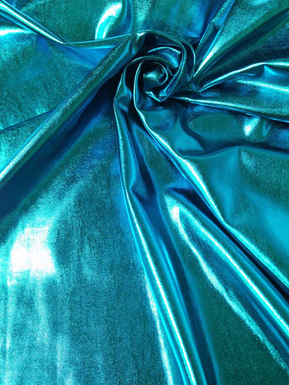 Colorful Shiny All Over Foil Stretch Lightweight Knit Jersey Polyester Spandex Fabric - Turquoise, Red, Gold, Copper, Bronze, Silver, Purple, Royal, Green, Magenta, Black, Gunmetal, Pearl, 58"-60" Width