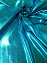 Colorful Shiny All Over Foil Stretch Lightweight Knit Jersey Polyester Spandex Fabric - Turquoise, Red, Gold, Copper, Bronze, Silver, Purple, Royal, Green, Magenta, Black, Gunmetal, Pearl, 58"-60" Width