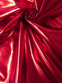 Colorful Shiny All Over Foil Stretch Lightweight Knit Jersey Polyester Spandex Fabric - Turquoise, Red, Gold, Copper, Bronze, Silver, Purple, Royal, Green, Magenta, Black, Gunmetal, Pearl, 58"-60" Width