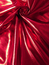Colorful Shiny All Over Foil Stretch Lightweight Knit Jersey Polyester Spandex Fabric - Turquoise, Red, Gold, Copper, Bronze, Silver, Purple, Royal, Green, Magenta, Black, Gunmetal, Pearl, 58"-60" Width