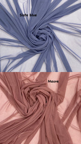 Power Mesh Nylon Spandex Fabric - Slate Blue, Sheer, 60" Width (1 Yard)