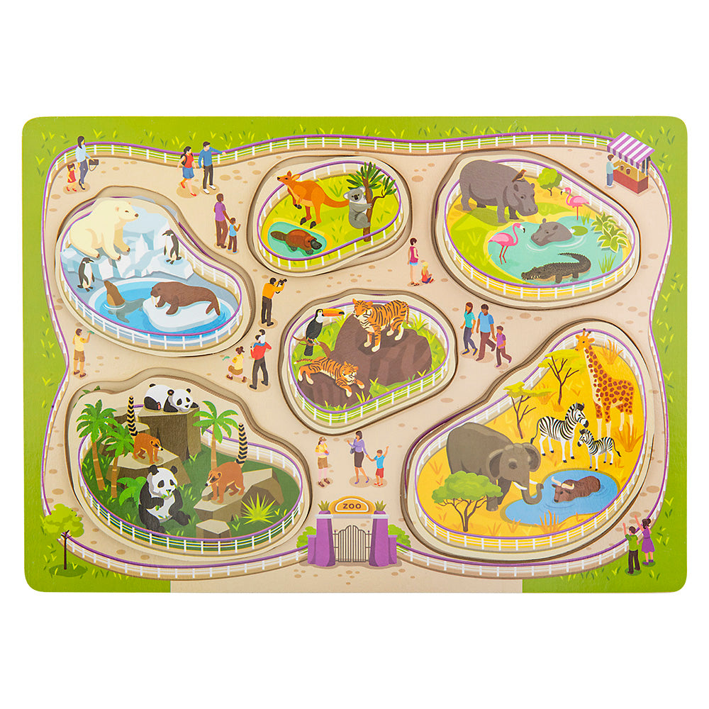 Chunky Zoo Puzzle 6-Piece Build A Zoo