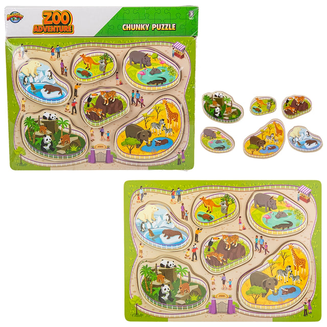 Chunky Zoo Puzzle 6-Piece Build A Zoo