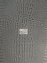 Charcoal Crocodile Marine Vinyl Fabric by the Yard