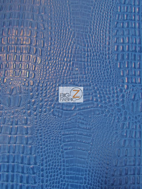 Royal Blue Crocodile Marine Vinyl Fabric Sold By The Yard