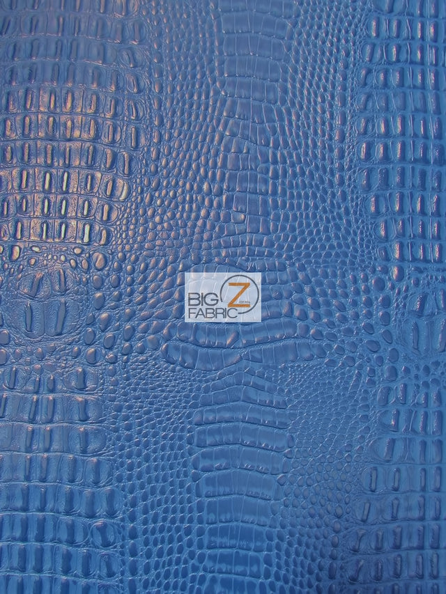 Royal Blue Crocodile Marine Vinyl Fabric Sold By The Yard