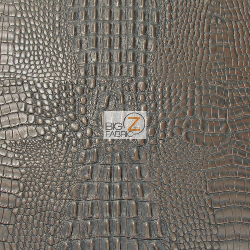 Wood Brown Crocodile Marine Vinyl Fabric Sold By The Yard