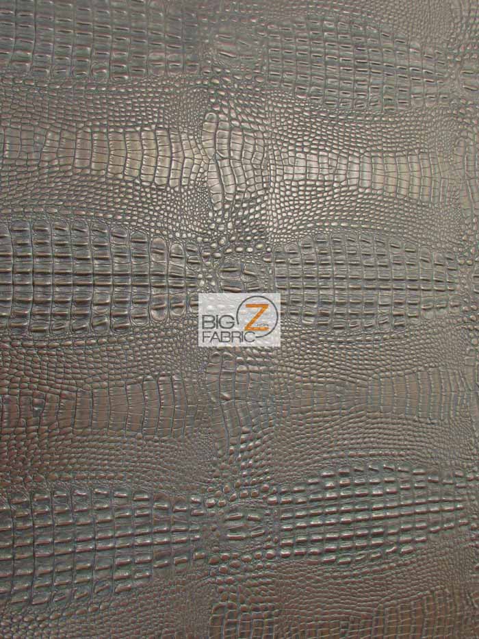 Wood Brown Crocodile Marine Vinyl Fabric Sold By The Yard