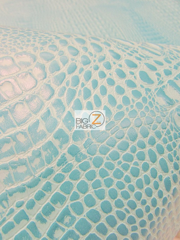 Wood Brown Crocodile Marine Vinyl Fabric Sold By The Yard