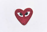 Embroidered Heart Patch with Eyes