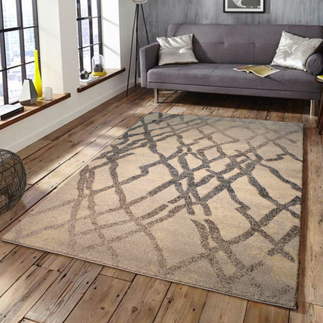 Indoor/Outdoor Designer Durable Neutral Colored Area Rug - 100 Percent Polypropylene Fabric, Neutral Monochromatic Style, 2' X 3' (1 Unit)
